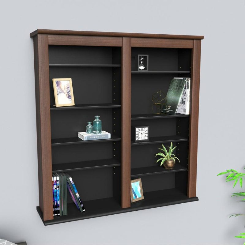 Double Wall Mounted Storage – Cherry Black Bookcases