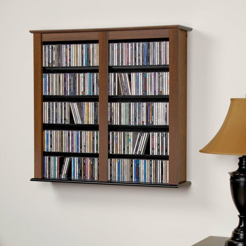 Double Wall Mounted Storage – Cherry Black Bookcases