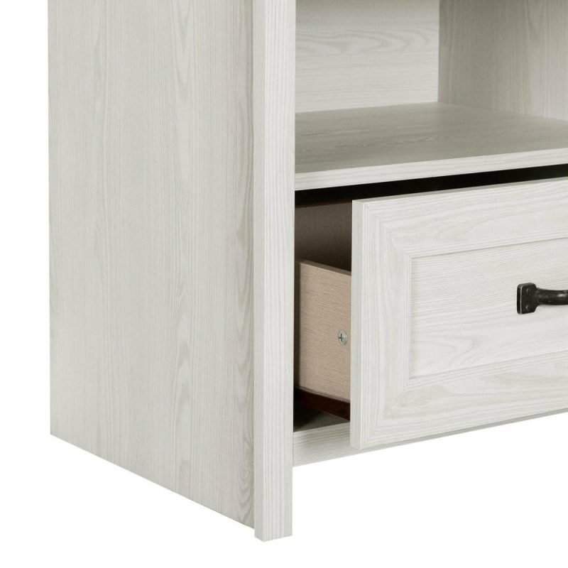 Dove Bedside 1-Drawer Nightstand, 23.8″W X 22.5″H, Made In Canada – White Bedroom