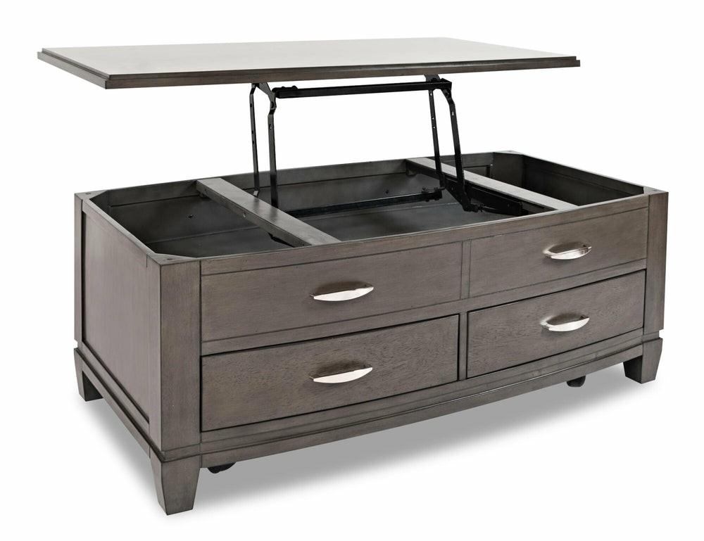 Downtown  48″ Modern Lift Top Coffee Table With Storage And Casters – Grey Brown Wood Coffee Tables