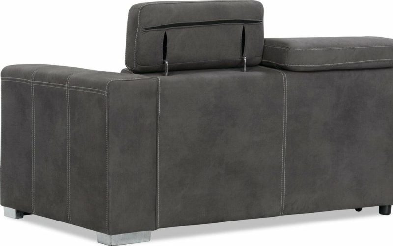 Drake 3-Piece Faux Suede Left-Facing Sleeper Sectional – Cement Furniture