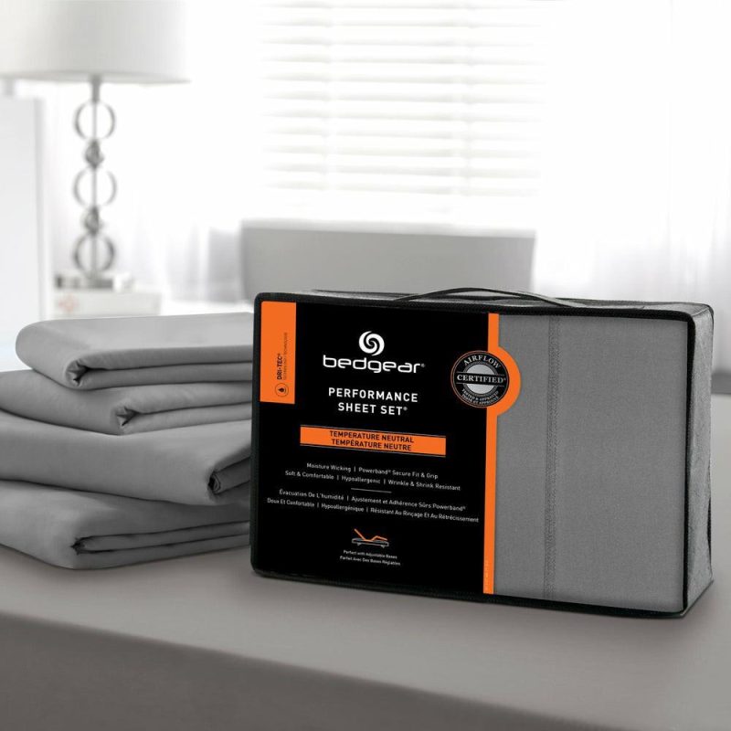 Dri-Tec® 5-Piece King Split Sheet Set – Grey Bedding