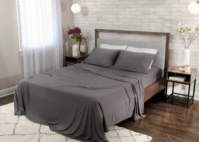 Dri-Tec® 5-Piece King Split Sheet Set – Grey Bedding