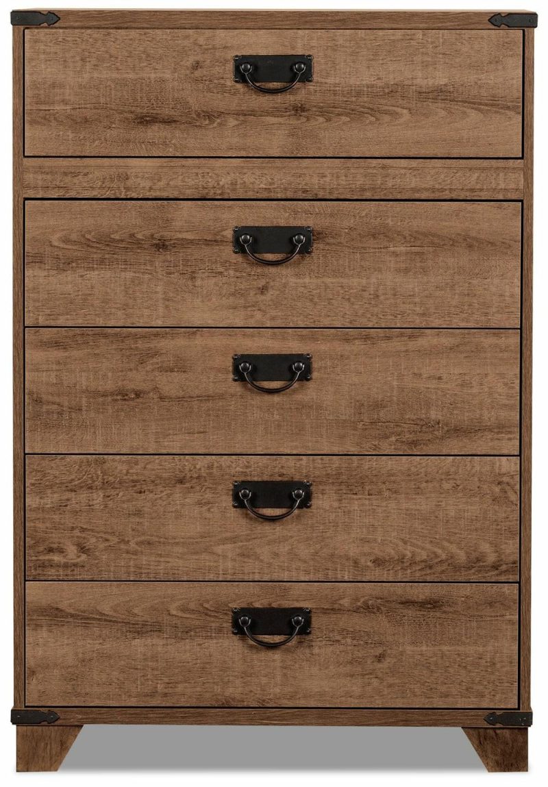 Driftwood 5-Drawer Bedroom Chest For Kids, 31″W – Brown Bedroom