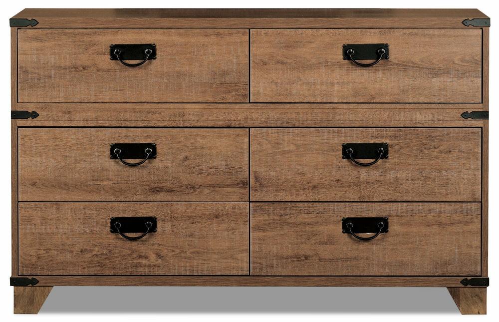 Driftwood 6-Drawer Dresser For Kids, 48.58″W – Brown Bedroom