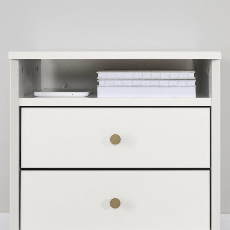 Dylane 2-Drawer Nightstand – Pure White Bedroom