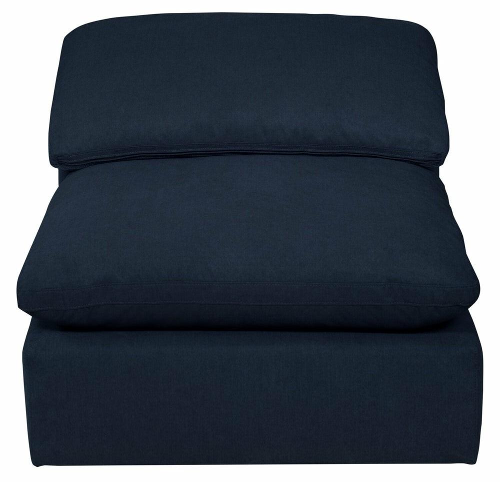 Eclipse Linen-Look Fabric Modular Armless Chair – Navy Furniture