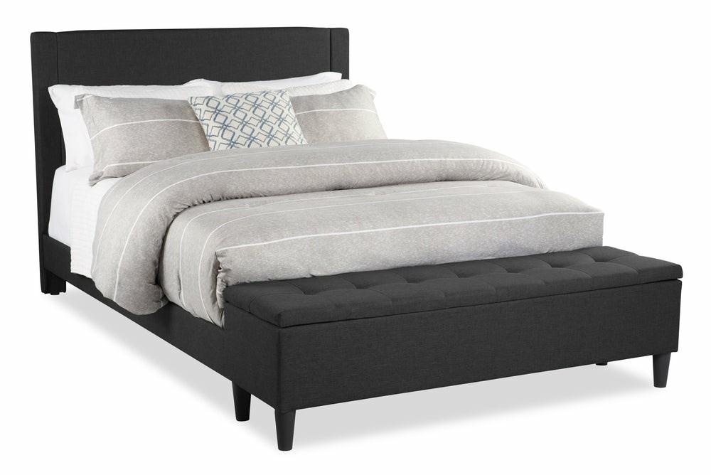 Eden Upholstered Storage Bed In Charcoal Fabric, Tufted – Full Size Bedroom