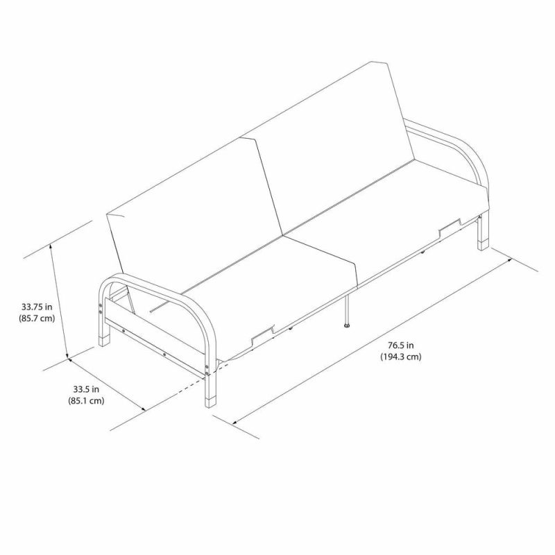 Elbern Futon With Grey Microfiber Slipcover Furniture