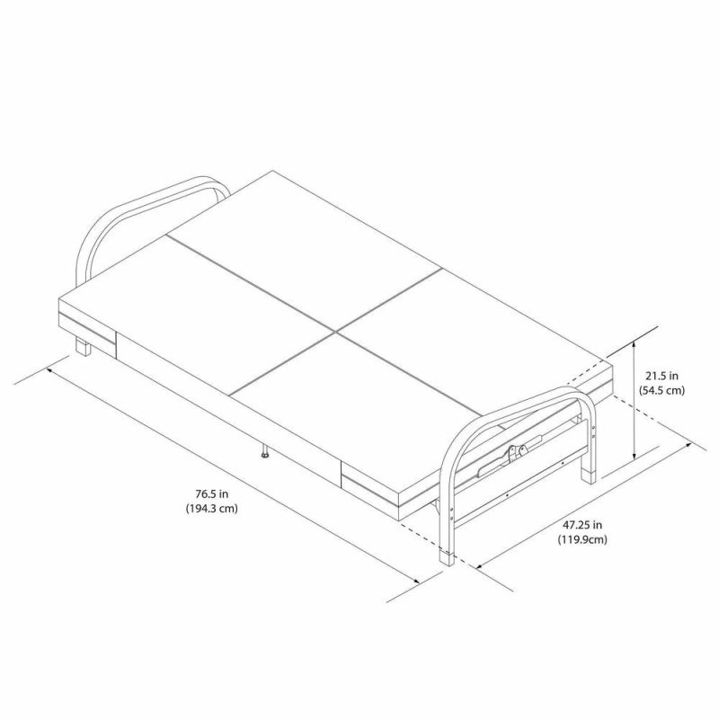 Elbern Futon With Grey Microfiber Slipcover Furniture