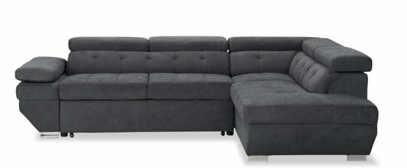 Element Right-Facing Linen-Look Sleeper Sectional – Grey Furniture