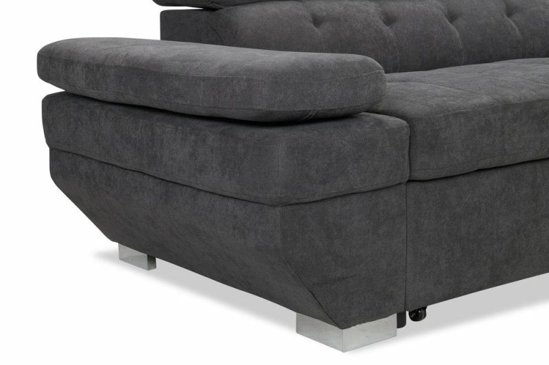 Element Right-Facing Linen-Look Sleeper Sectional – Grey Furniture