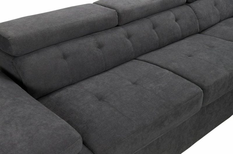 Element Right-Facing Linen-Look Sleeper Sectional – Grey Furniture