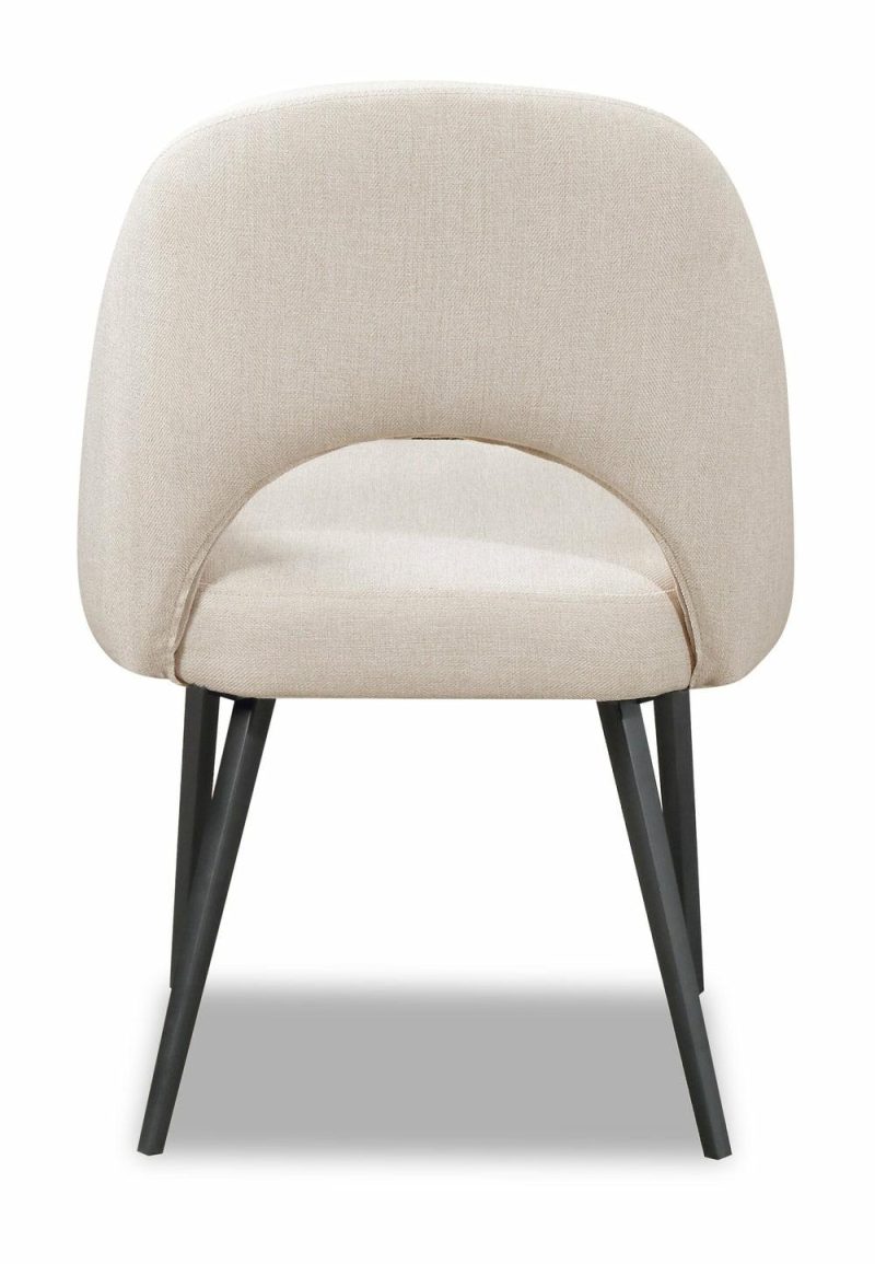 Elijah Dining Chair With Linen-Look Fabric, Metal – Taupe Dining Chairs