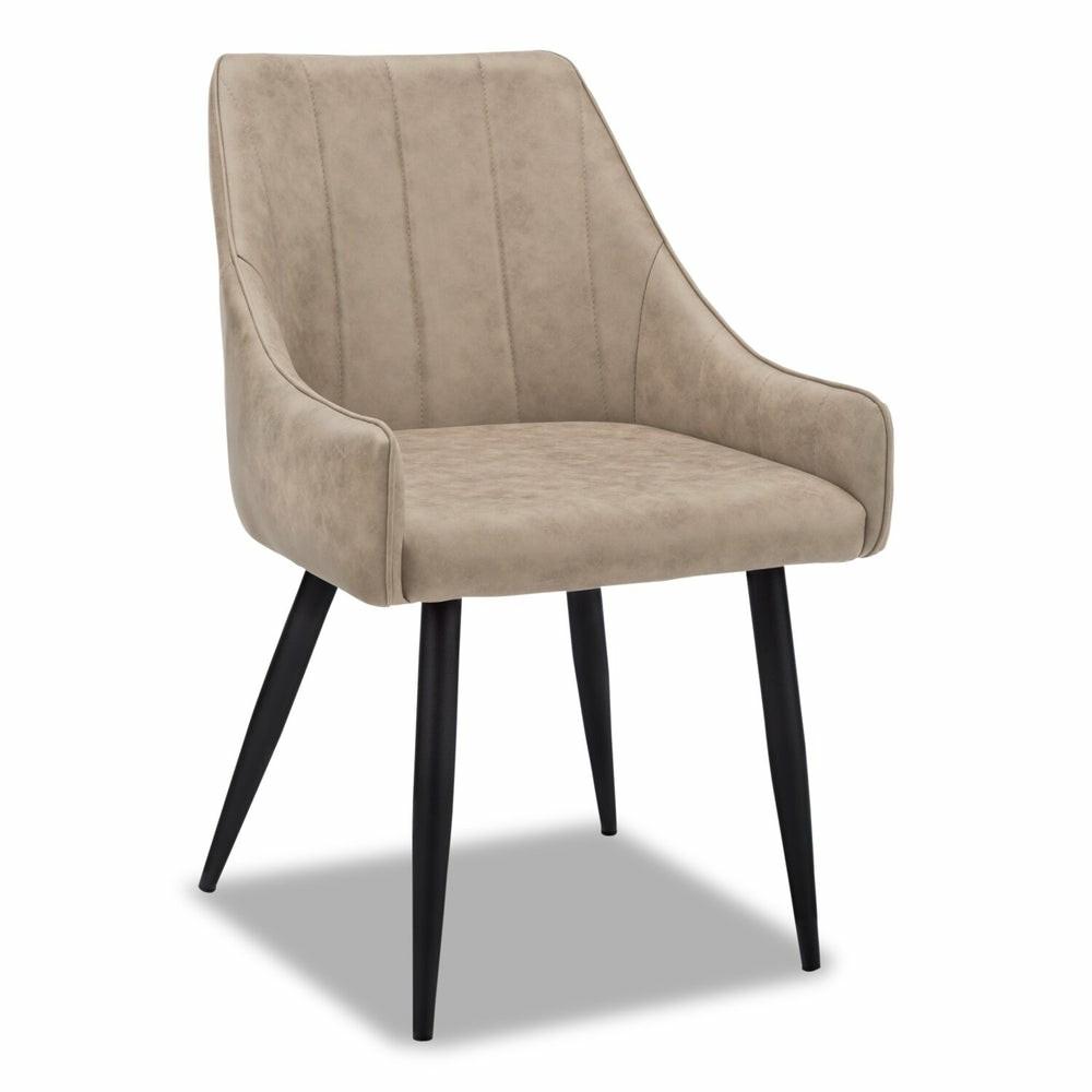 Eliot Dining Chair With Vegan-Leather Fabric, Metal – Taupe Accent Chairs