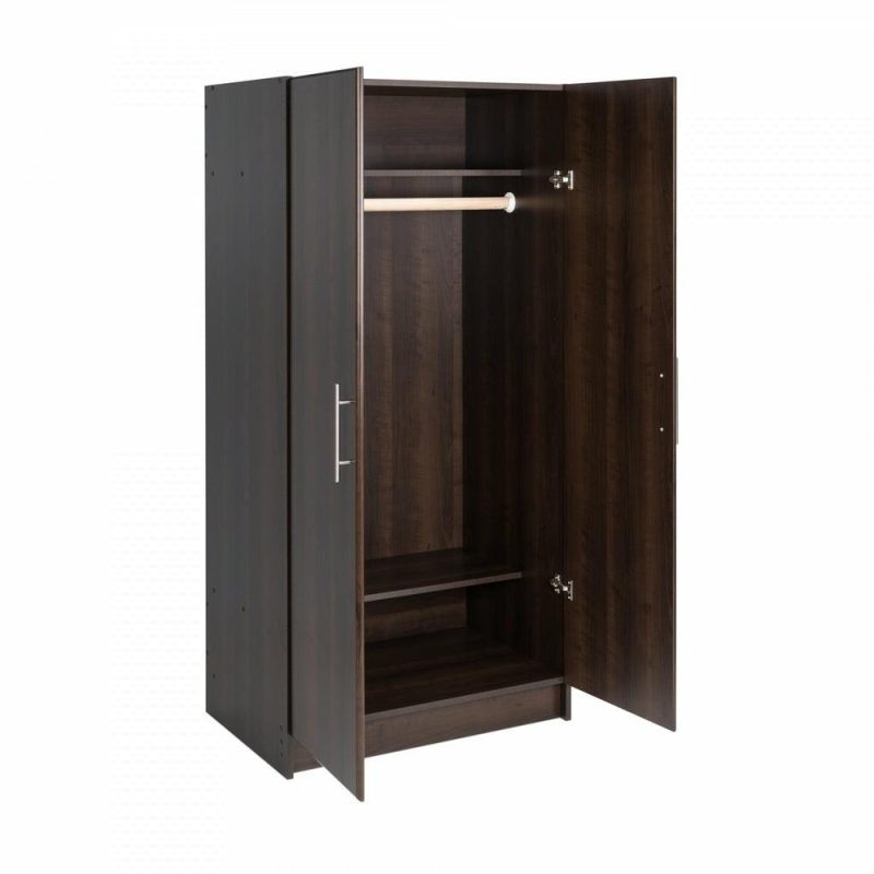 Elite 32″ Wardrobe Cabinet – Espresso Bookcases