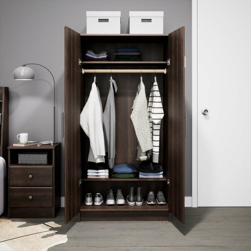 Elite 32″ Wardrobe Cabinet – Espresso Bookcases