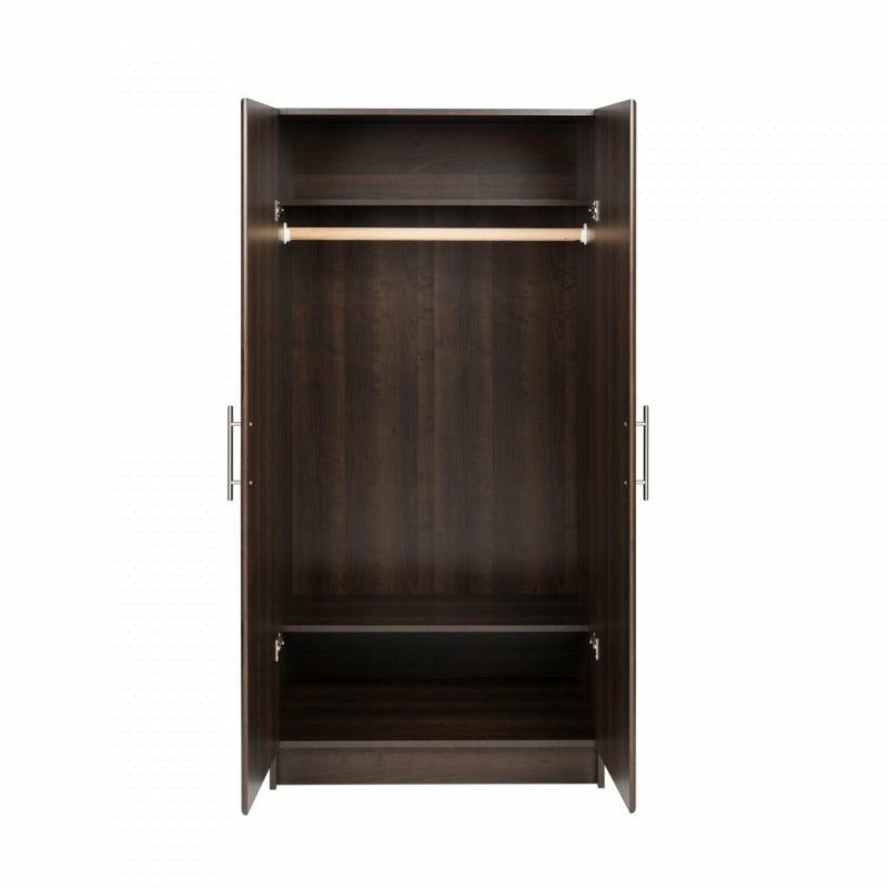 Elite 32″ Wardrobe Cabinet – Espresso Bookcases