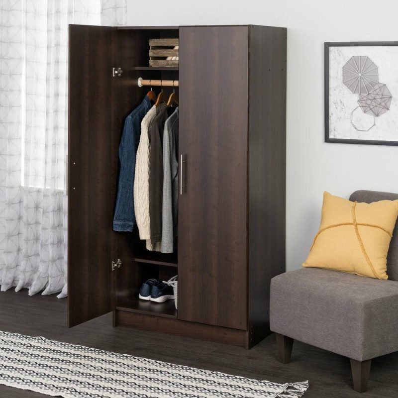 Elite 32″ Wardrobe Cabinet – Espresso Bookcases