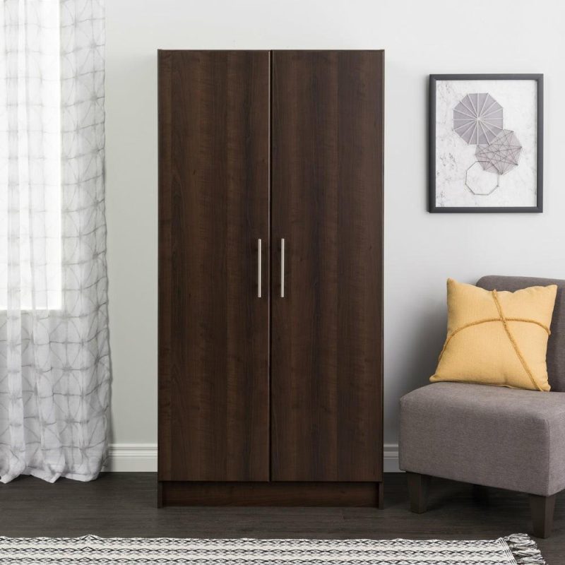 Elite 32″ Wardrobe Cabinet – Espresso Bookcases