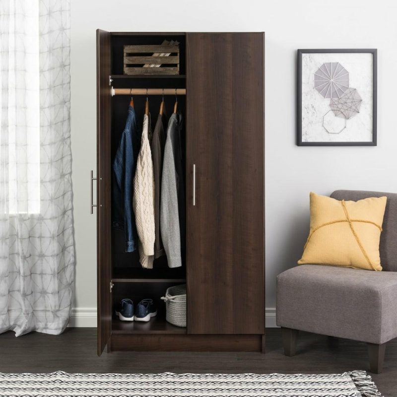 Elite 32″ Wardrobe Cabinet – Espresso Bookcases