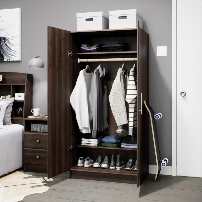 Elite 32″ Wardrobe Cabinet – Espresso Bookcases