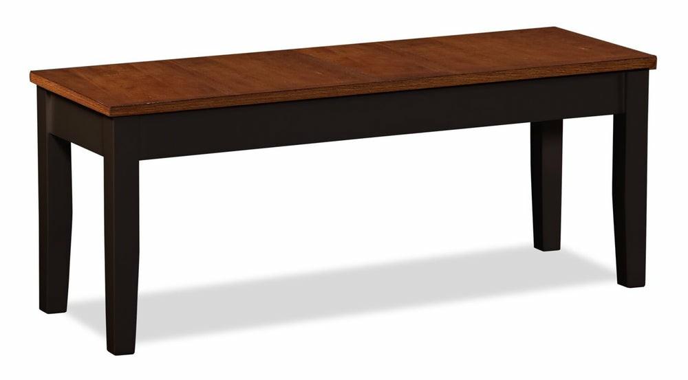 Ella Dining Bench, 44″W – Two-Tone Black & Brown Dining Benches