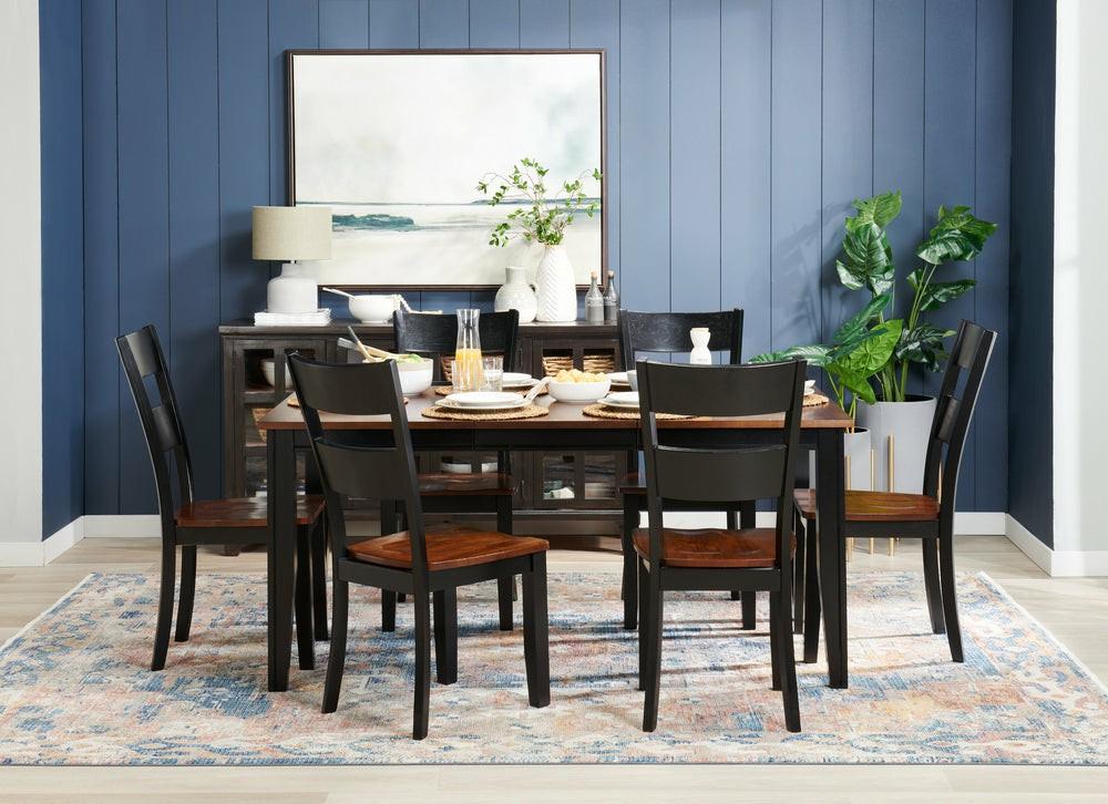 Ella Dining Chair, Ladder Back -Two-Tone Black & Brown Dining Chairs