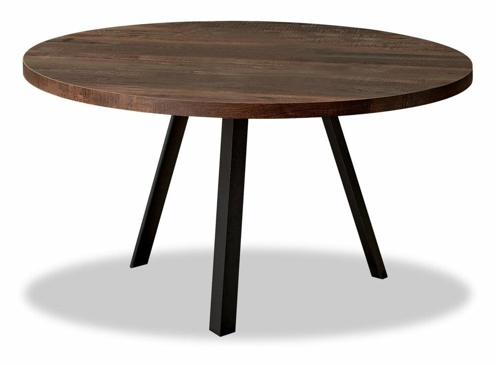 Ellie 36″ Modern Round Coffee Table – Brown And Black With Metal Legs Coffee Tables