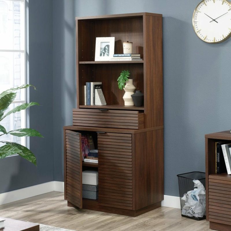 Emmet 30.87″ Office Bookcase Credenza With Cabinet – Spiced Mahogany Bookcases