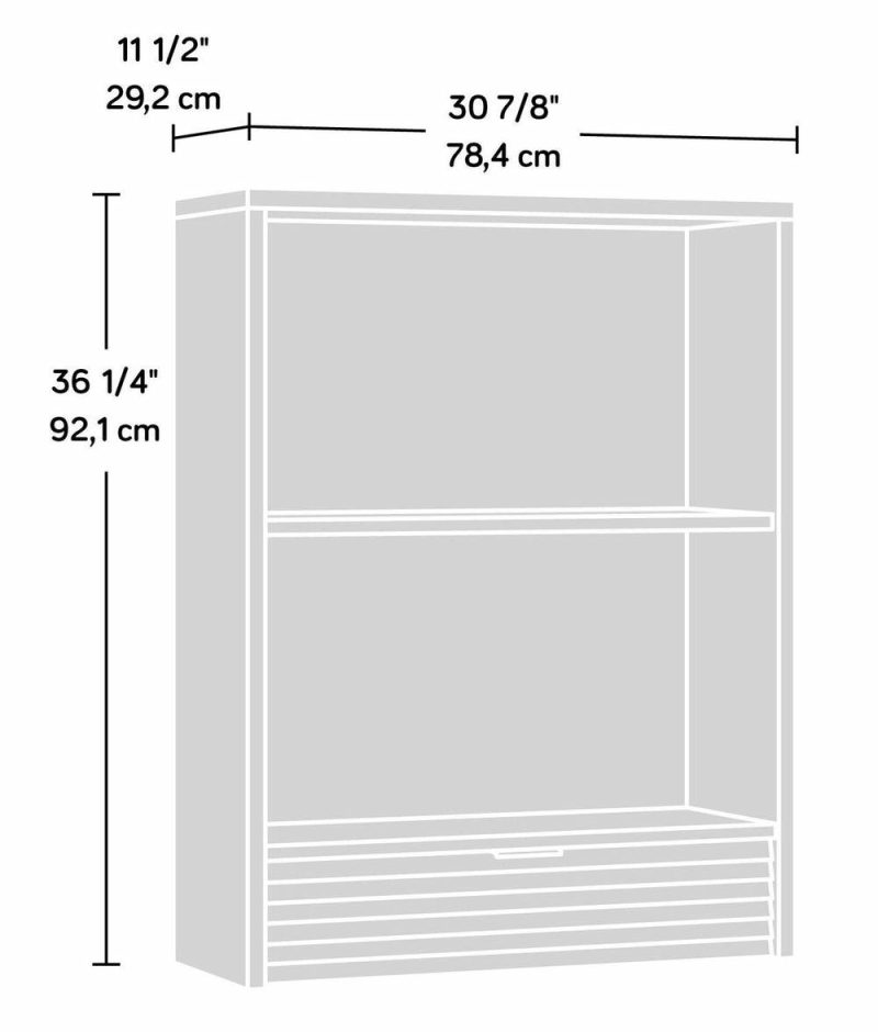 Emmet 30.87″ Office Bookcase Credenza With Cabinet – Spiced Mahogany Bookcases