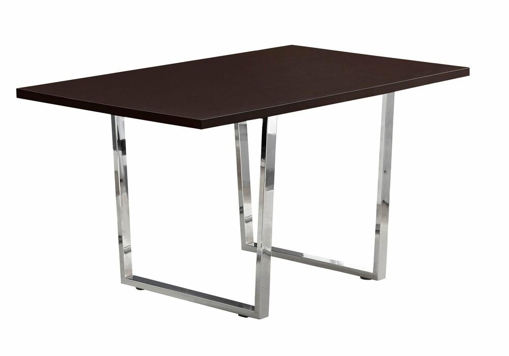 Espresso Chrome Metal Dining Table Dining Room