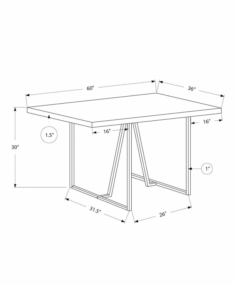 Espresso Chrome Metal Dining Table Dining Room