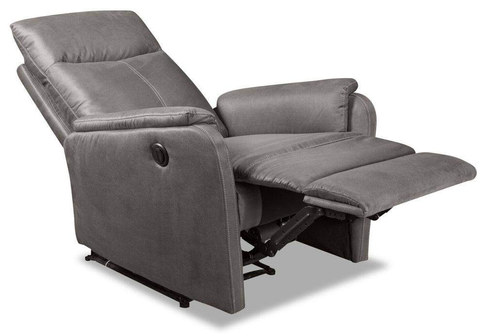 Eva 29.5″ Dark Grey Faux Suede Power Reclining Chair Furniture