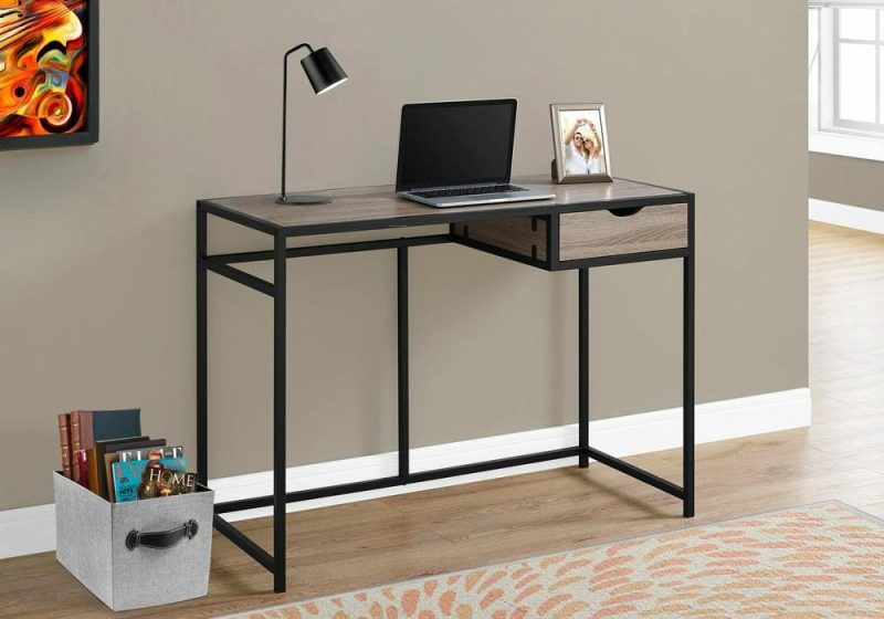 Everly 42.25″ Desk With Drawer – Taupe Desks