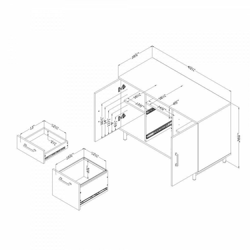 Ezra 2-Door Credenza – Nordik Oak Bookcases