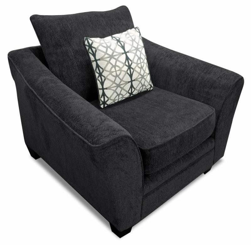 Febe Chenille Chair – Charcoal Furniture