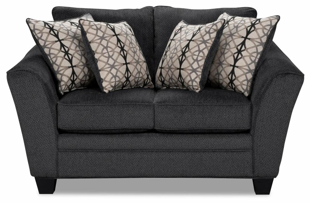 Febe Chenille Condo Loveseat – Charcoal Furniture