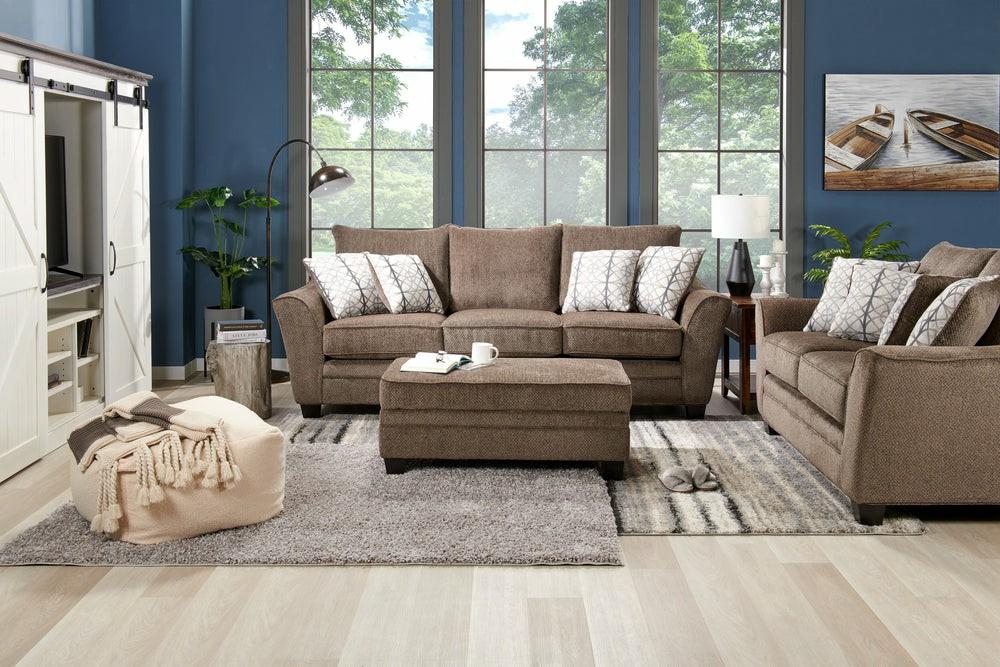 Febe Chenille Loveseat – Brown Furniture