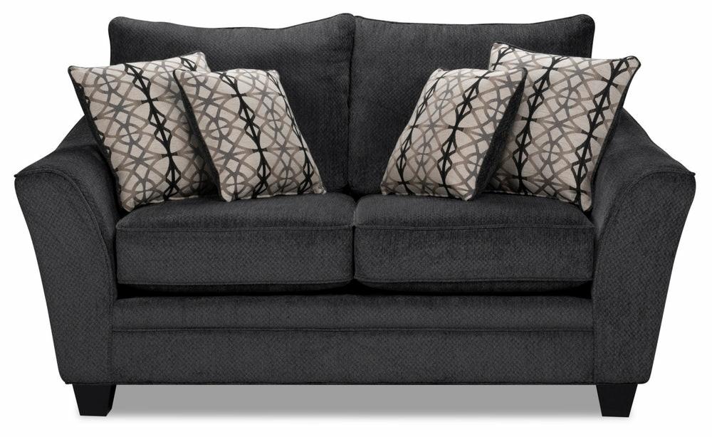 Febe Chenille Loveseat – Charcoal Furniture