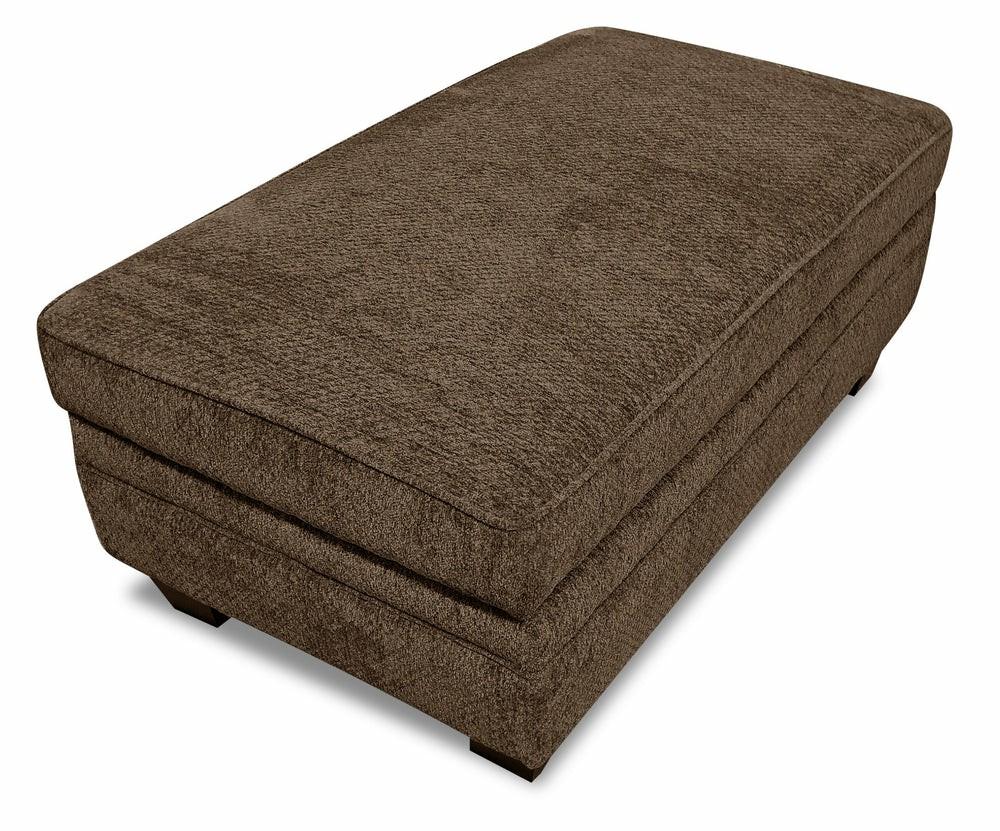 Febe Chenille Ottoman – Brown Furniture