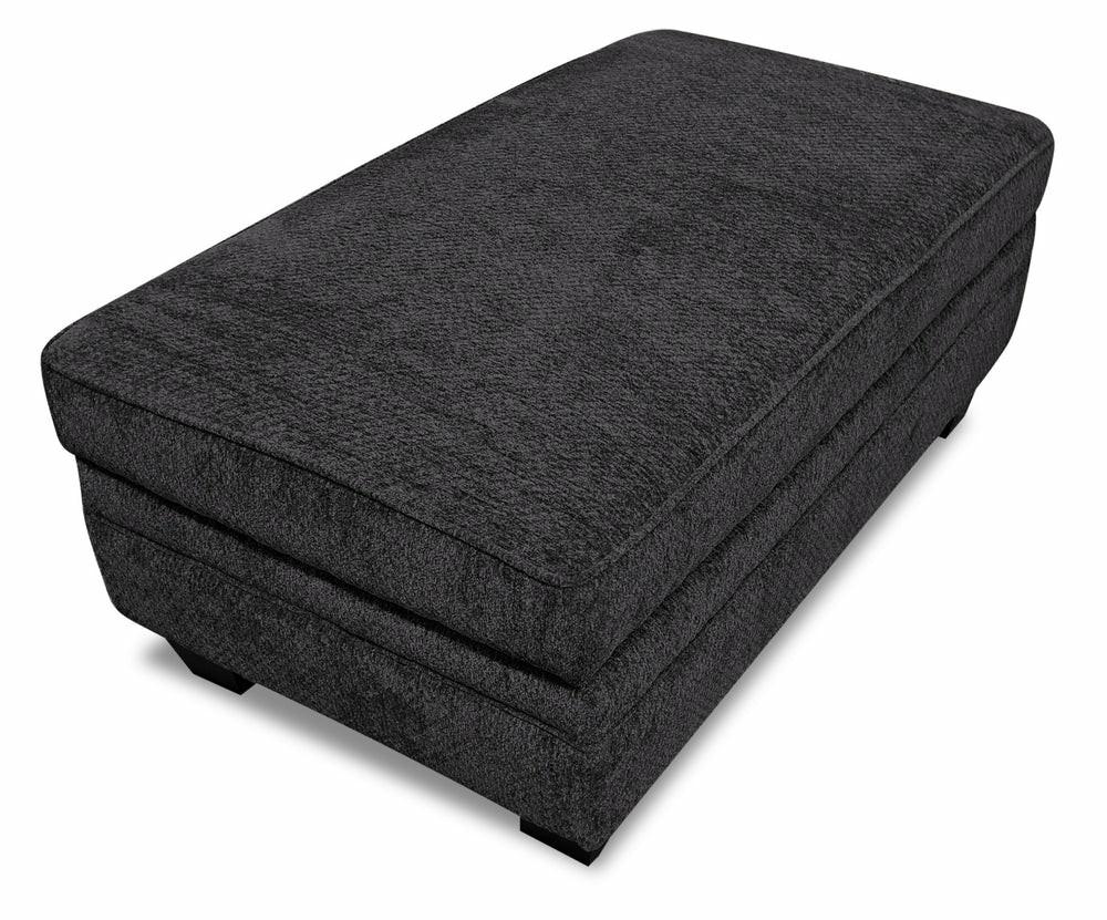 Febe Chenille Ottoman – Charcoal Furniture