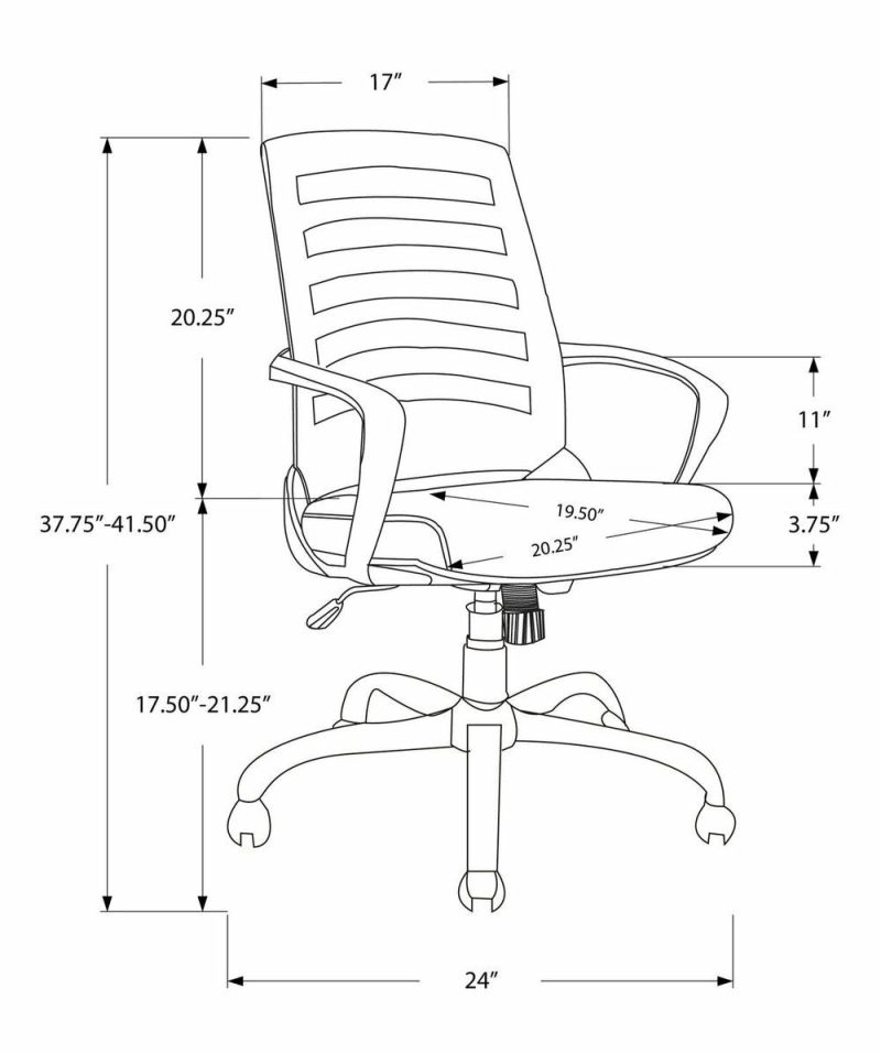 Felton 24″ Office Chair – Black Mesh Chairs