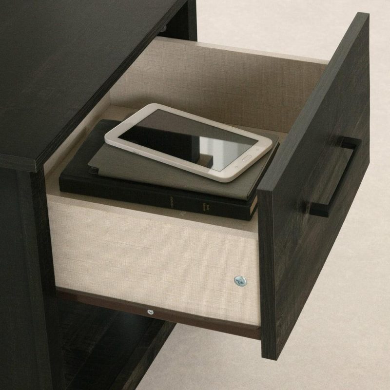 Fernley 1-Drawer Nightstand – Rubbed Black Bedroom