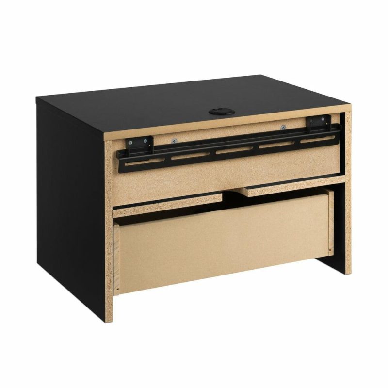 Floating Shelf With Drawer – Black Bedroom