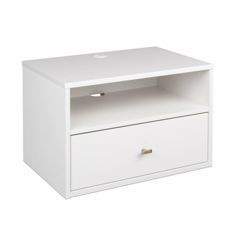 Floating Shelf With Drawer – White Bedroom