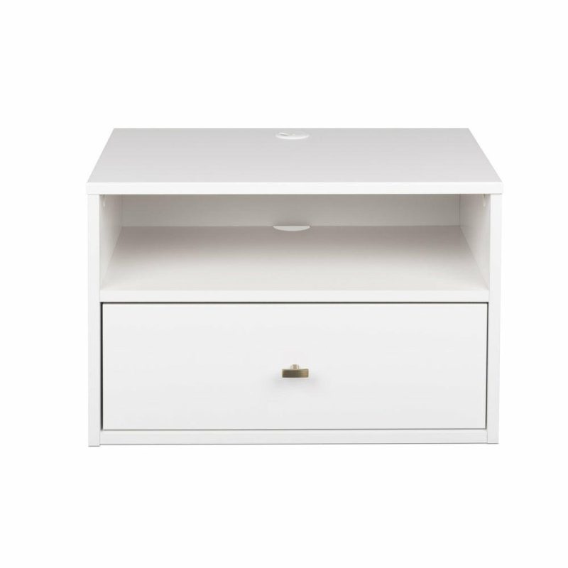 Floating Shelf With Drawer – White Bedroom