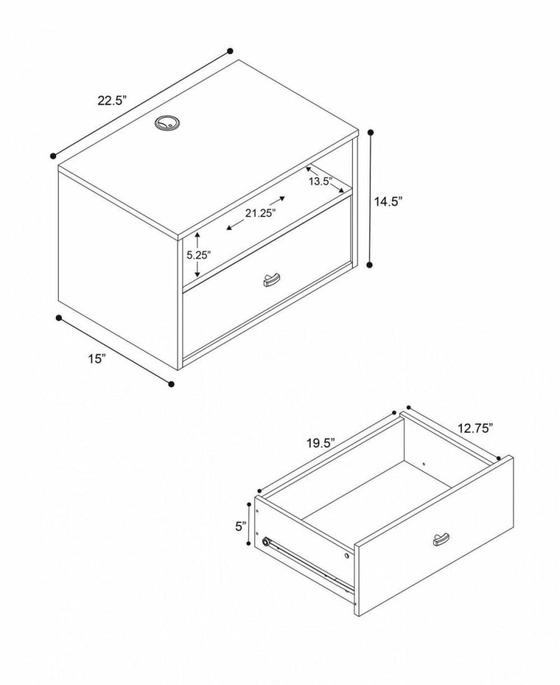 Floating Shelf With Drawer – White Bedroom