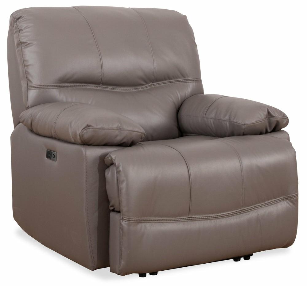 Franco Genuine Leather Power Recliner – Grey Furniture