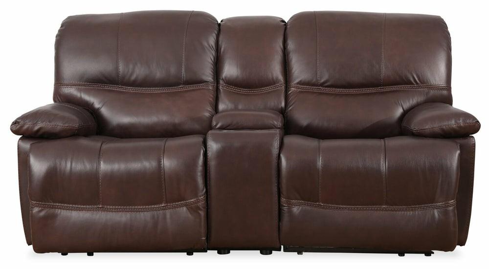 Franco Genuine Leather Power Reclining Loveseat – Brown Furniture